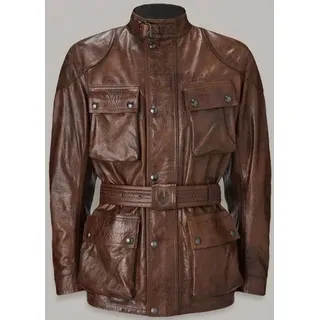 Belstaff Trialmaster Motorrad Lederjacke, braun, L