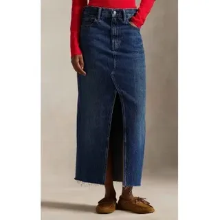 Polo Ralph Lauren für Damen. 211A95501001 Maxirock aus blauem Denim (26), Lässig, Baumwolle
