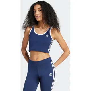 adidas Tanktop ADIDAS ORIGINALS "3S BRA TOP", Damen, Gr. S, blau (night indigo, weiß), Obermaterial: 93% Baumwolle, 7% Elasthan, Tops Tanktop