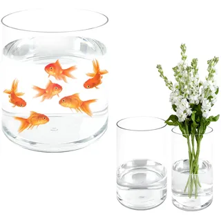 Olrla 3-teiliges Bruchsicherer Zylindervasen 20x20cm, 10x20cm und 12x20cm | große, bruchsicher, transparente , glasklare Acryl-Vase, für Fische halten, blumenarrangements, dekorationsbasteln