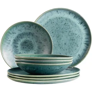 Mäser Tafelservice , Blau , Keramik , 8-teilig , lebensmittelecht , Geschirr, Geschirrsets, Tafelservice