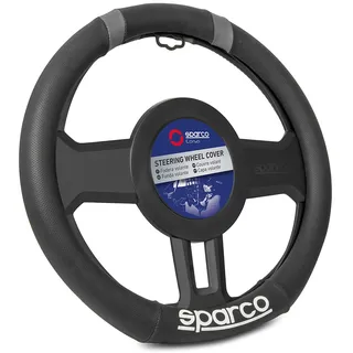 Sparco SPC1114GR Steering Wheel Cover Flat Bottom, Black/Grey