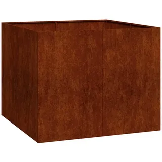vidaXL Pflanzkübel Rostig 100/100/80 Cm Wetterfester Stahl , Braun , Metall , 100x80x100 cm , Gartenzubehör, Hochbeete