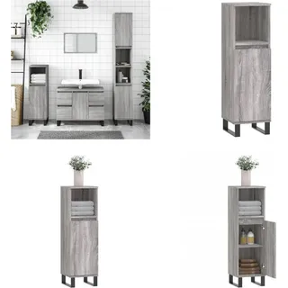 vidaXL Badschrank Grau Sonoma 30x30x100 cm Holzwerkstoff - Badezimmerschrank - Badezimmerschränke - Schrank - Schrank Für Das Badezimmer - Grau