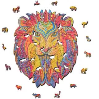 Woody Puzzles - Löwe (296 Teile) Holzpuzzle Puzzel