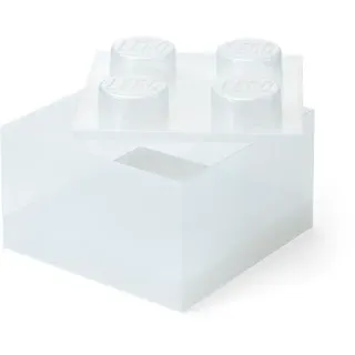 LEGO Storage Brick 4 Top Lid Glitter Translucent