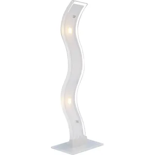 Wofi 8684.02.01.0000 Geneve Tischleuchte warmweiß Glas LED chrom weiss satiniert - Silber, Weiß