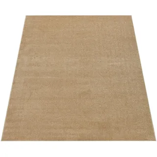 Paco Home Kurzflorteppich 160/160 cm Porto 890 , Goldfarben , Textil , Quadratisch , 160x160 cm , strapazierfähig, für Fußbodenheizung geeignet , Teppiche und Böden, Teppiche