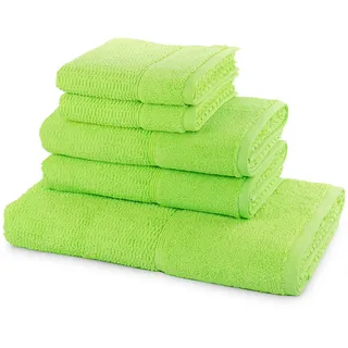 frottana Pearl Handtuch-Set, 2 Gästetücher 30 x 50 cm & 2 Handtücher 50 x 100 cm & 1 Duschtuch 67 x 140 cm aus 100% Baumwolle, wild Lime