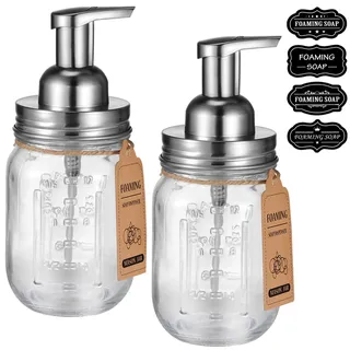 Amolliar Mason Jar Schaumseifenspender gebürstetes Nickel