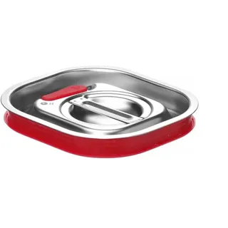 HENDI Gastronorm Deckel mit Silikonrand, luftdichte Passform, mit Vakuumablassventil, geeignet für Bain-marie, Gefrierschränke, temperaturbeständig von -40° bis 121°C, GN 1/6, 176x162mm, Edelstahl