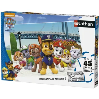 NATHAN - Kinderpuzzle - 45 Teile - Bereit zum Eingreifen - Paw Patrol - Mädchen oder Junge ab 5 Jahren - Hochwertiges Puzzle - Dicker und haltbarer Karton - Action & Adventure - 86463