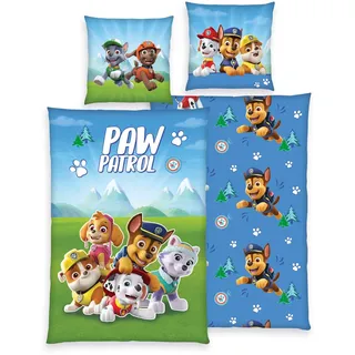 Paw Patrol Baumwoll-Renforcé Mehrfarbig 140 x 200 cm + 2 x 70 x 90 cm
