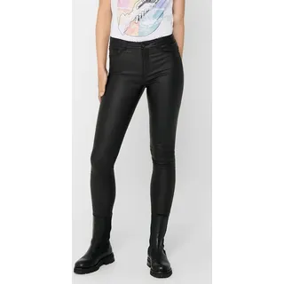 JDY Damen Hose Leder Optik Coated Denim Skinny Pants SWEATY | XS / 34L - Schwarz