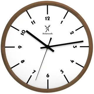 Holzwerk Germany Holzwerk NÜRNBERG 32 cm Quarz Wanduhr braun/weiß
