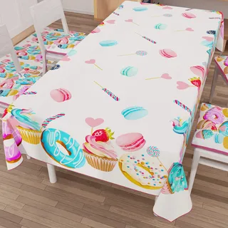 PETTI Artigiani Italiani - Fleckabweisende rechteckige Tischdecke für Partys und Geburtstage für Kinder, Tischabdeckung für Küche, Partydesign, 03 x 12 Plätze (140 x 240 cm), 100% Made in Italy