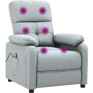 vidaXL Massagesessel Hellgrau Stoff - Grau