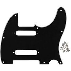 IKN 8-Loch SS Gitarren Pickguard Front Scratch Plate mit Befestigungsschrauben für Standard Tele Nashville Style, 3-lagig Schwarz/Weiß/Schwarz
