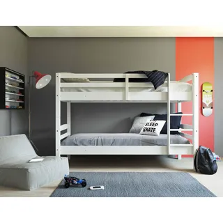 Interlink Etagenbett Rick 90 x 190 cm Kiefer massiv weiß lackiert
