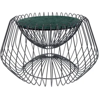 Kayoom Beistelltisch , Grün, Schwarz , Metall, Stein , rund , 60x35x60 cm , einfacher Aufbau , Wohnzimmer, Wohnzimmertische, Beistelltische, Beistelltische Metall