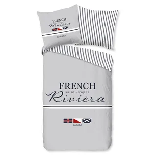 Duvet cover Pure 200x200 + 2* 80x80 cm - French Riviera / maritime - Grau