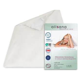 Allsana Allergiker Deckenbezug 140x200 cm | Allergie Bettwäsche | Anti Milben Encasing | Milbenschutz für Hausstauballergiker | allergendichter Bettdecken Zwischenbezug | Hohenstein Zertifiziert