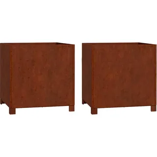 vidaXL Pflanzkübel mit Beinen 2 Stk. Rostig 50x50x50 cm Cortenstahl - Braun
