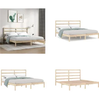vidaXL Massivholzbett Kiefer 200x200 cm - Bettrahmen - Bettgestell - Bett - Holzbett - Braun