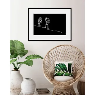 queence Bild »Mount Everest« Berge   Frau   Kunst   Mann   Schwarz-Weiß   Sport 1 Stk. tlg. HD Premium Poster-Druck inkl. Holzrahmen, schwarz