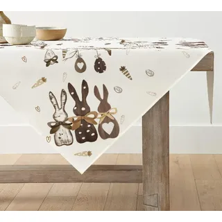 Artoid Mode Planken Hasen Ostereier Ostern Tischdecke, Tischwäsche Frühling Küche Tisch Dekoration Drinnen Urlaub Party Dekor 120x120 cm