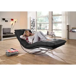 W.SCHILLIG Relaxliege "daily dreams" in Waffelkissen-Optik, Schaukelgestell Chrom glänzend, in 2 Breiten, graphit z59