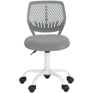 FurnitureR Bürostuhl, bunt, moderner und Verstellbarer Computersitz, Bürostuhl ohne drehbare Armlehne, Bürostuhl für Kinder, Arbeitszimmer, Büro, Zuhause, Grau