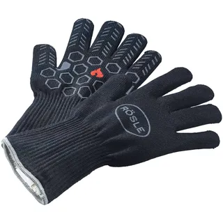Rösle Grillhandschuhe 18 cm Baumwolle, Leder, Polyester schwarz