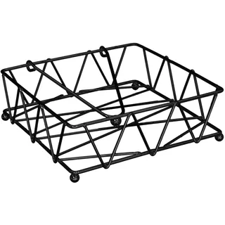 HOME DECO FACTORY Draht-Serviettenhalter mit Klappe Schwarz | Metall, Draht-Serviettenhalter, mit Klappe, Papierspender, Küche oder Tisch, modernes Design, Schwarz