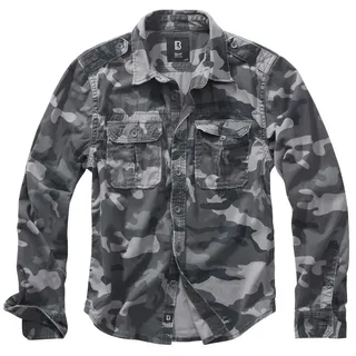 Brandit Textil Vintage Langarmhemd Grey Camo 5XL