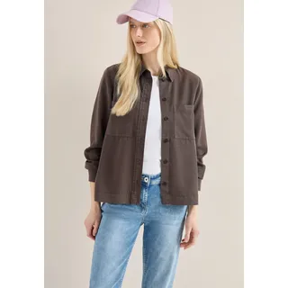 Langarmbluse CECIL, Damen, Gr. M (40), macchiato braun, Web, Obermaterial: 100% Lyocell, unifarben, lässig geschnitten hüftbedeckend, Rundhals, 1-Knopf-Manschette, Blusen Langarmbluse, aus atmungsaktivem Lyocell