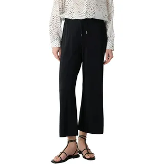 Culotte COMMA, Damen, Gr. 36, N-Gr, schwarz, Web, Obermaterial: 92% Viskose, 8% Elasthan, unifarben, regular fit knöchellang, Hosen Culotte, Sommerhose mit elastischem Bund