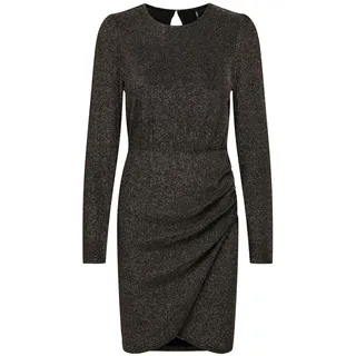 ONLY Damen Onlnew Rich L/S Glitter Dress Jrs, Silver/Detail:gold Glitter, S