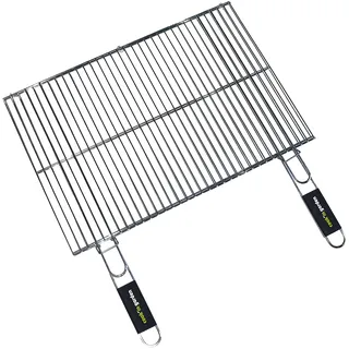 Cook'in garden - Doppelt Verchromtes Stahlrost - Ideal zum Grillen & Outdoorküche - Soft-Touch-Griffe - Flammen- & Hitzebeständig - 60 x 40 cm, Siehe Abbildung