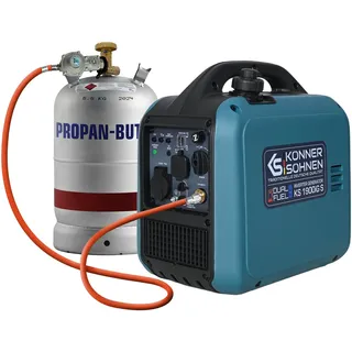 Könner & Söhnen Inverter Stromerzeuger KS 1900iG S, 2000W Dual Fuel Generator (LPG/Benzin), Notstromaggregat Leise, 17kg Ultraleicht, Reine Sinuswelle, Eco-Mode, USB, Euro-5