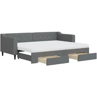 vidaXL Tagesbett Ausziehbar mit Schubladen Dunkelgrau 80x200 cm Stoff - Grau