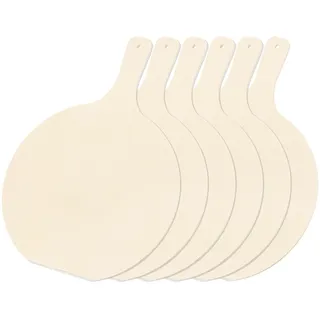 QUARKZMAN Pizzabrett Holz Pizzaschieber Birke Runder Pizzaschaufel Kitchenware mit Griff Für das Auslegen von Pizzen 6er Set, M