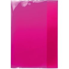 HERMA 19606 Heftumschläge A4 Transparent Pink Rosa, 10 Stück, Hefthüllen aus strapazierfähiger, abwischbarer & extra dicker Polypropylen-Folie, durchsichtige Heftschoner Set für Schulhefte, farbig