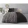 Greta Gestreift Baumwolle Anthrazit/Schwarz 155 x 220 cm + 2 x 80 x 80 cm