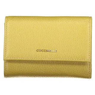 Damen-Geldbeutel Grün Metallic mit Karten- und Münzfach - Gelb