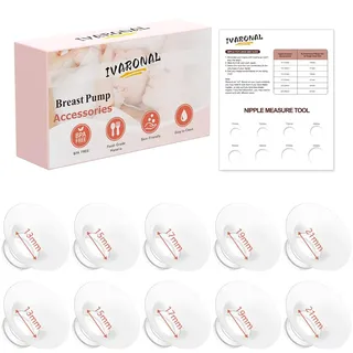 10 Stück Flansch-Einsätze 13/15/17/19/21 mm (2 Stück je Größe) – Kompatibel mit Momcozy Air1/W1/M9/M6/M5/S12 Pro/V1 Pro/V2 Pro, Zubehör für Spectra/Medela/Lansinoh/Elvie Milchpumpen