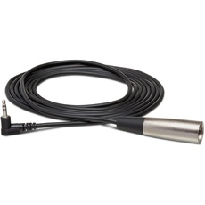 Hosa XVM-115M, Camcorder Microphone Cable, Right-angle 3.5 mm TRS to XLR3M, 15 ft