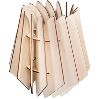 Rayher Bastelset Holz Lamellenlampe Oslo, skandinavisches Design, aus Naturholz, FSC Mix Credit, 18,5x18,5x20cm, Lampenschirm für Stehlampe oder Hängelampe, 62899505, Natur