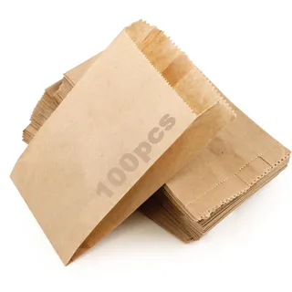 RUBY 100x Papiertüten Klein Braun 9x15 cm – Kraftpapier Tüten, Süßigkeitentüten Butterbrottüten, Geschenktüten für Adventskalender Hochzeit Geburtstag & DIY