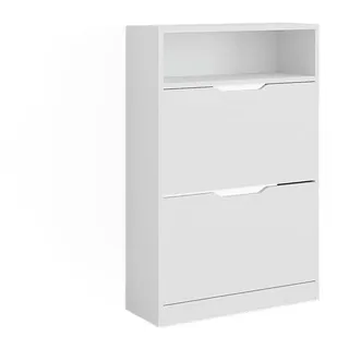 Vicco Schuhkipper Luca Weiß 59 x 89.5 cm mit 2 Fächern , Holzwerkstoff , 3 Fächer , Rechteckig , 59x89.5x22 cm , Garderobe, Schuhaufbewahrung, Schuhkipper